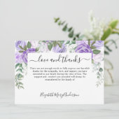 Dank u het Paarse Bloemenmonument Bedankkaart (Staand voorkant)