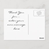 Dank u het Rood van Briefkaarten toenam (Achterkant)