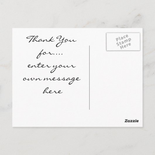 Dank u het Rood van Briefkaarten toenam (Achterkant)