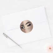 Dank u het Roos van het Logo Eyelash Ronde Sticker (Envelop)