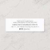 dank u het roze script glitter insert business mini visitekaartje (Achterkant)