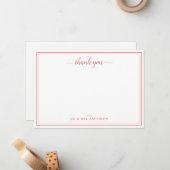 Dank u het Schrift van de Kalligrafie Notitiekaartje (Voorkant / Achterkant in situ)