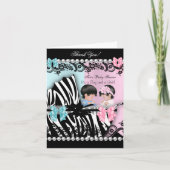 Dank u het TweelingBlauw van de Jongen van het Bedankkaart (Voorkant)