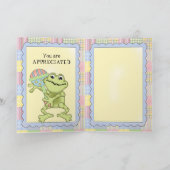 Dank u het Wenskaart van de Kikker van het Baby Bedankkaart (Binnen)