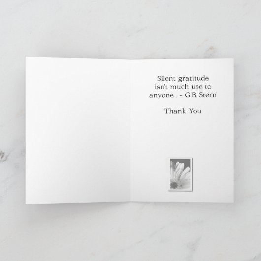 Dank u - het Wenskaart van Gerber Daisy Bedankkaart (Binnen)