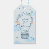 Dank u Hete Luchtballon Teddy Bear Blauw Cadeaulabel (Voorkant)