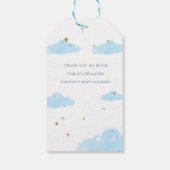 Dank u Hete Luchtballon Teddy Bear Blauw Cadeaulabel (Achterkant)