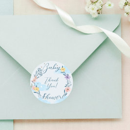 Dank u Hete Luchtballon Teddy Bear Blauw Ronde Sticker