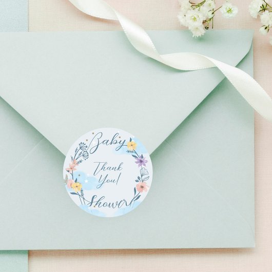 Dank u Hete Luchtballon Teddy Bear Blauw Ronde Sticker