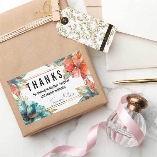 Dank u Hibiscus Serenade Paradise Rechthoekige Sticker (Geschenken)