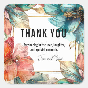 Dank u Hibiscus Serenade Paradise Vierkante Sticker