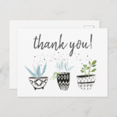 Dank u hipster cactusdruk briefkaart (Voorkant / Achterkant)