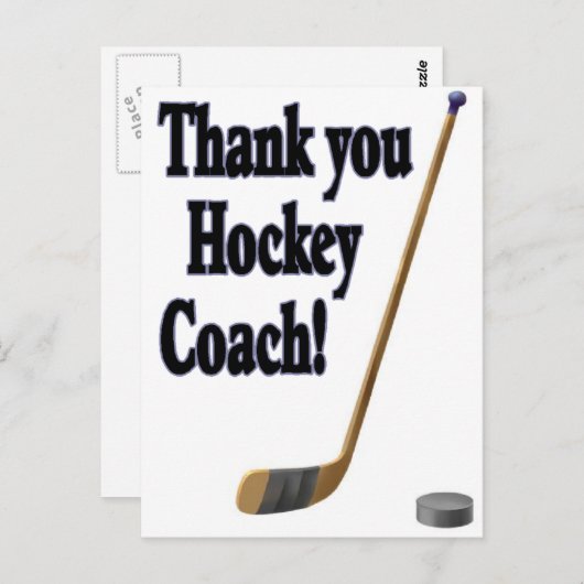 dank u hockey coach briefkaart (Voorkant / Achterkant)