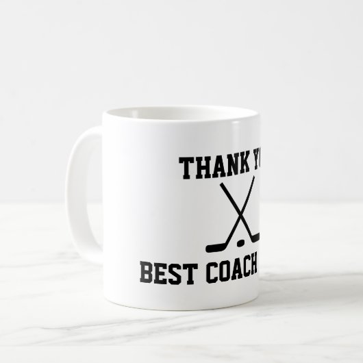 Dank u hockey coach koffie mok (Voorkant links)