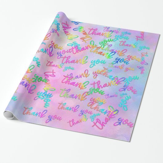 Dank u Holograaf Script Shop Boutique FavorPink Cadeaupapier (Uitgerold)