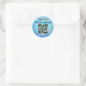 Dank u holografische QR code kleine onderneming Ronde Sticker (Tas)