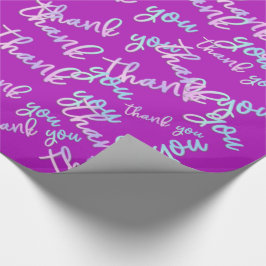 Dank u Holografische Script Zeemeermin Roze Fuchsi Cadeaupapier