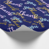 Dank u Holografische Script Zeemeermin Roze Goud M Cadeaupapier (Hoek)