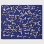 Dank u Holografische Script Zeemeermin Roze Goud M Cadeaupapier (Vlak)