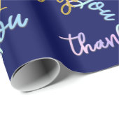 Dank u Holografische Script Zeemeermin Roze Goud M Cadeaupapier (Rol Hoek)