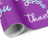 Dank u Holografische Script Zeemeermin Roze Paarse Cadeaupapier (Rol Hoek)