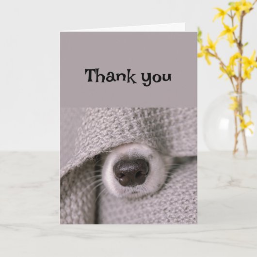 Dank u Hond Grappige Hond Neus Kaart (Gele Bloem)