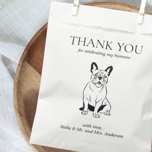Dank u Hond Treat Pet Drawing Wedding Favor Bag Bedankzakje