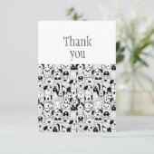 Dank u Hond Zittend Zorg Leuke Hond Kunst Bedankkaart (Staand voorkant)