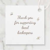 Dank u, Honey Jar Labels Flower and Bees Kraft (Achterkant)