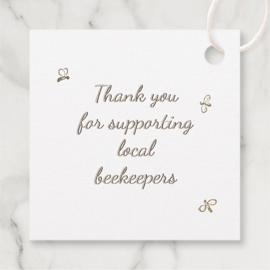 Dank u, Honey Jar Labels Flower and Bees Kraft (Achterkant)