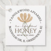 Dank u, Honey Jar Labels Flower and Bees Kraft (Voorkant)