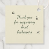 Dank u Honey Jar Labels Flower en Bee Sage Green (Achterkant)