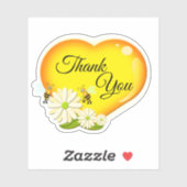 Dank u, Honey Love Heart Flowers en bijen Sticker (Vel)
