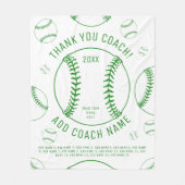 Dank u honkbal coach groene team speler namen fleece deken (Voorkant)