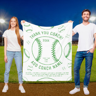 Dank u honkbal coach groene team speler namen fleece deken