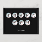 Dank u honkbal op maat gepersonaliseerd briefkaart (Voorkant)