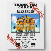 Dank u honkbalcoach, aangepaste foto & namen fotoplaat (Voorkant)