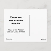 Dank U Huis Gast Woestijn Vakantie Waardering Briefkaart (Achterkant)