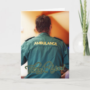 Dank u hulpdiensten - paramedicus en techn bedankkaart