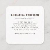 Dank u Hummingbird Wreath Vierkante Visitekaartje (Achterkant)