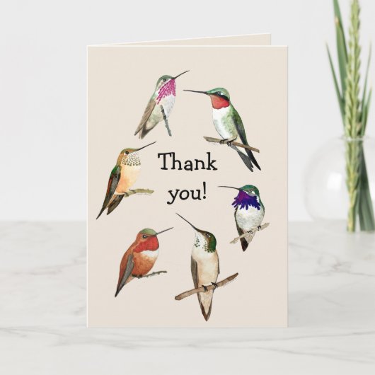 Dank u Hummingbirds Kaart (Voorkant)