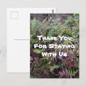 Dank u huurhuis varens bos hut gast briefkaart (Voorkant / Achterkant)