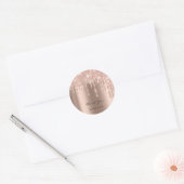 Dank U Huwelijk 16e Bruidsroos Glitter Glans Ronde Sticker (Envelop)