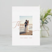 Dank U Huwelijk Elegante Calligrafie Folie Feestdagenkaart (Staand Voorkant)