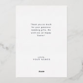 Dank U Huwelijk Elegante Calligrafie Folie Feestdagenkaart (Achterkant)