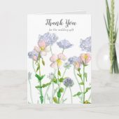 Dank u huwelijkscadeau lente bloemen kaart (Voorkant)
