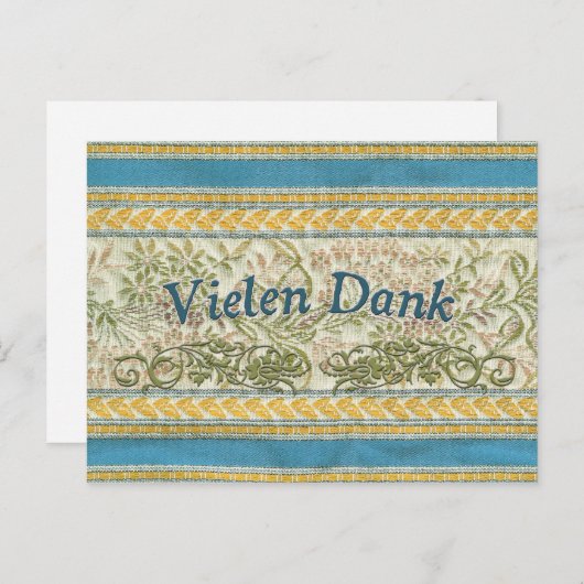 Dank u in het Duits, Bedompte Vielen Briefkaart (Voorkant / Achterkant)