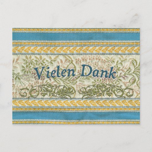 Dank u in het Duits, Bedompte Vielen Briefkaart (Voorkant)