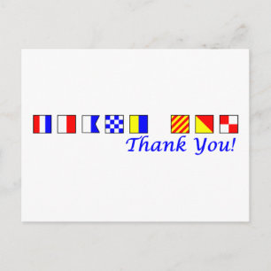 Dank u in nautische vlag alfabet briefkaart