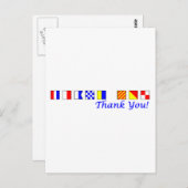 Dank u in nautische vlag alfabet briefkaart (Voorkant / Achterkant)